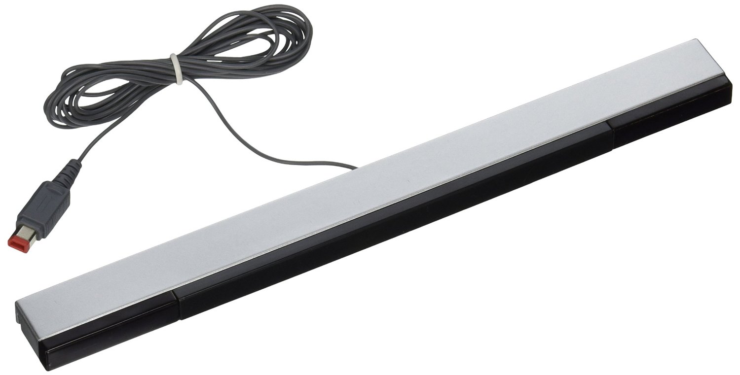 JINHEZO Replacement Wired Infrared Ir Ray Motion Sensor Bar Composition Nintendo Wii and Wii U Console (Silver/Black)