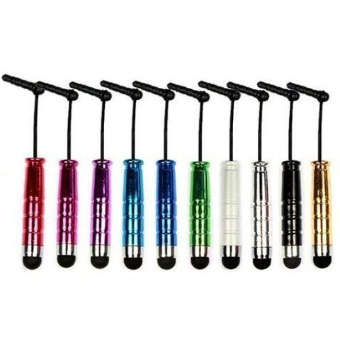 JINHEZO 10 in 1 Bundle Mini Capacitive Stylus / Styli Pen - Blue Purple Red Green Gold White Black Pink Silver Chrome - for Compatible Models
