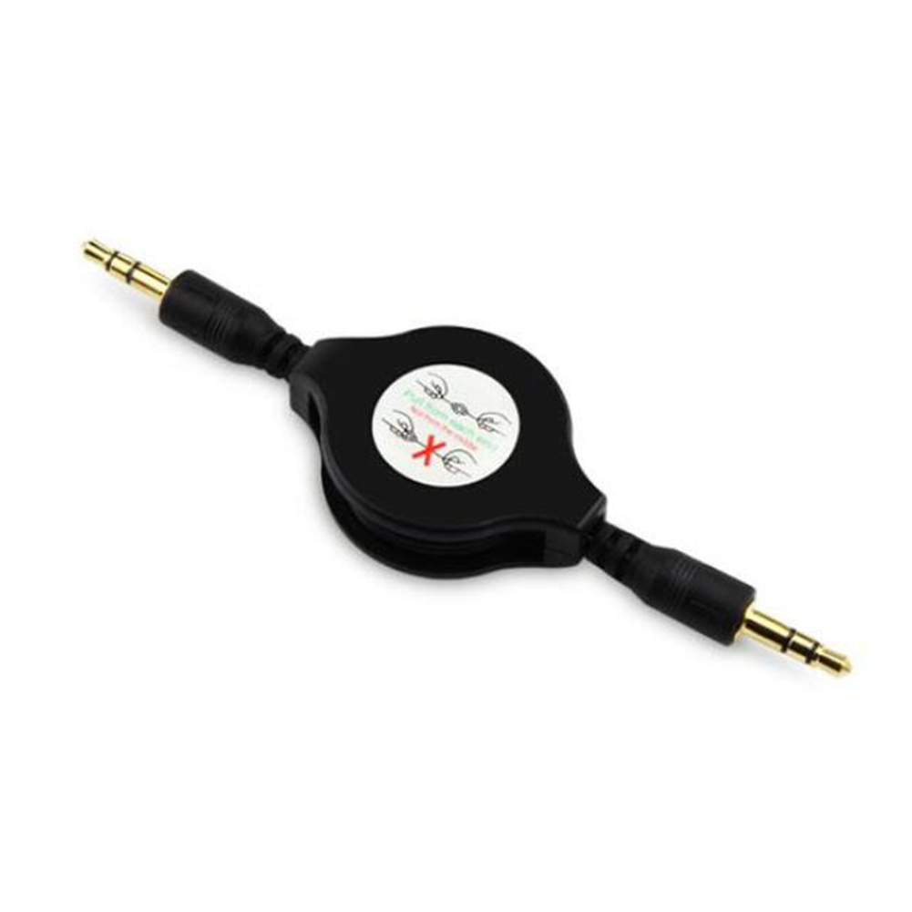 JINHEZO 2.5-Foot Retractable Audio Cable Black 3 Pcs