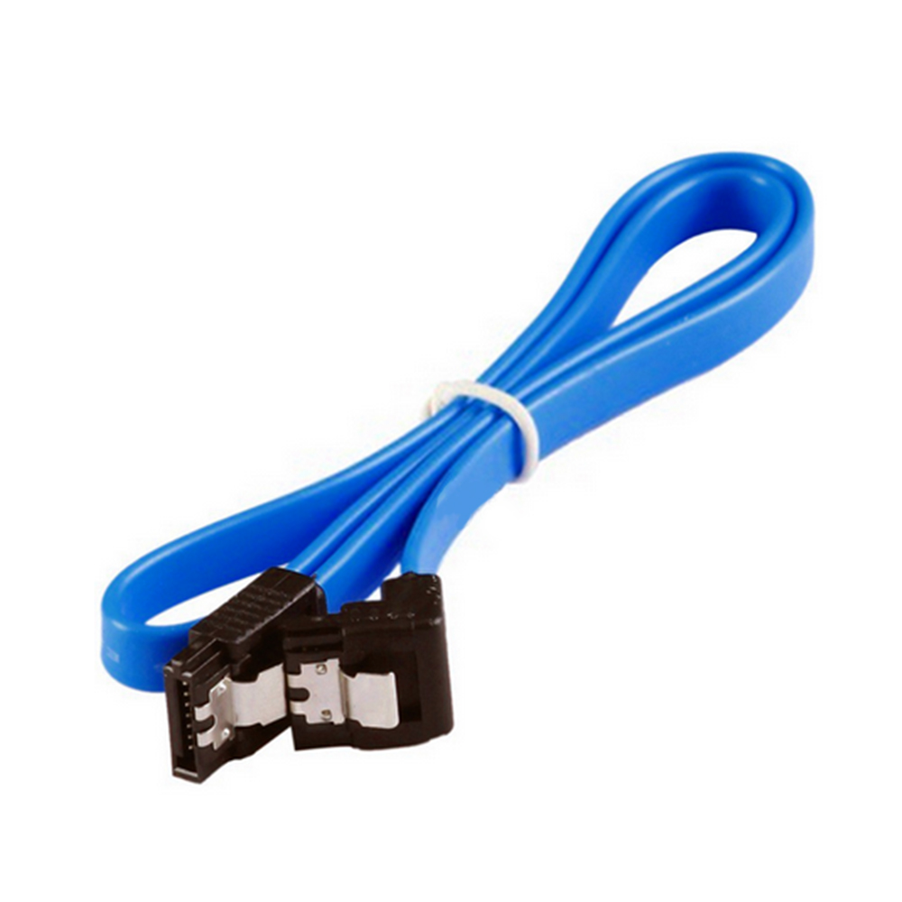 JINHEZO 90 Degree Right-Angle 6.0 Gbps SATA III Blue Cable - 18 Inch 4 Pack